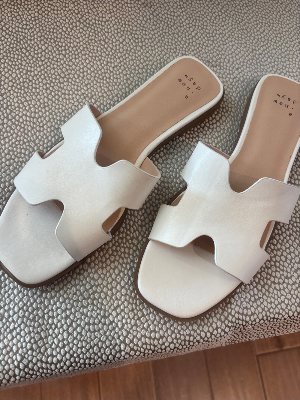 White Women's Slide Sandals - Minimal Leather Upper